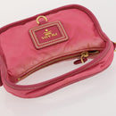 PRADA Pouch Hand Bag Nylon 2 Set Pink Black Auth 174958-13