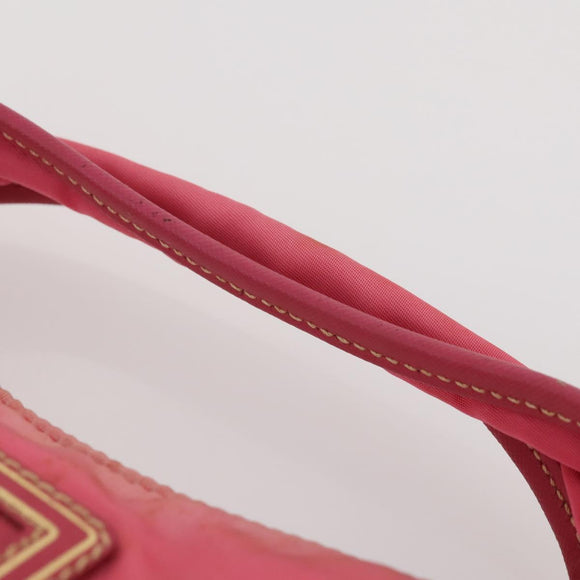 PRADA Pouch Hand Bag Nylon 2 Set Pink Black Auth 174958