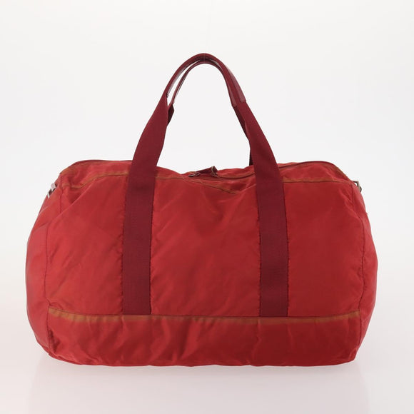 PRADA Boston Bag Nylon 3 Set Red Black Auth 174960