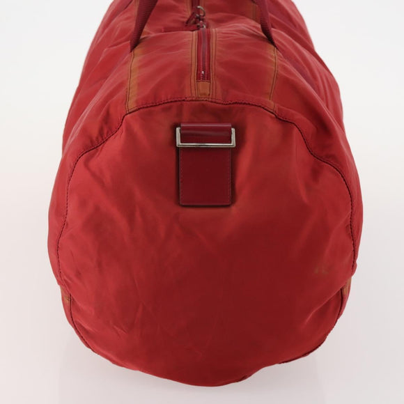 PRADA Boston Bag Nylon 3 Set Red Black Auth 174960