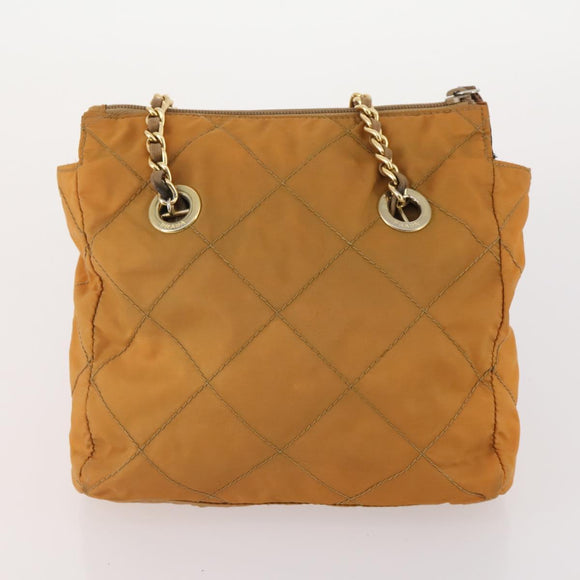 PRADA Chain Shoulder Bag Nylon 3 Set Beige Black Green Auth 174962