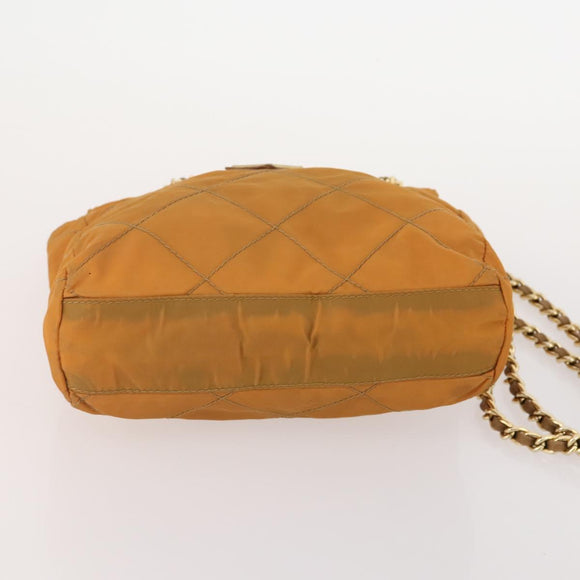 PRADA Chain Shoulder Bag Nylon 3 Set Beige Black Green Auth 174962
