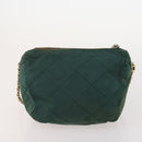 PRADA Chain Shoulder Bag Nylon 3 Set Beige Black Green Auth 174962-17