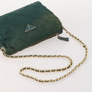 PRADA Chain Shoulder Bag Nylon 3 Set Beige Black Green Auth 174962-19