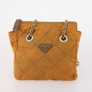 PRADA Chain Shoulder Bag Nylon 3 Set Beige Black Green Auth 174962-9