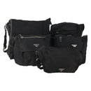 PRADA Shoulder Bag Nylon 5 Set Black Auth 174963-1