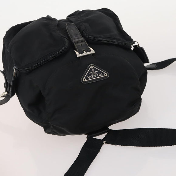 PRADA Backpack Nylon 2 Set Black Auth 174965