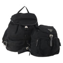 PRADA Backpack Nylon 2 Set Black Auth 174965-1
