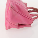 PRADA Canapa Hand Bag Canvas 2 Set Pink Beige Auth 174968-12