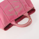 PRADA Canapa Hand Bag Canvas 2 Set Pink Beige Auth 174968-13