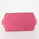 PRADA Canapa Hand Bag Canvas 2 Set Pink Beige Auth 174968-15