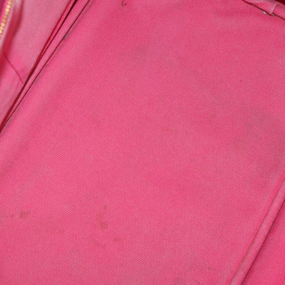 PRADA Canapa Hand Bag Canvas 2 Set Pink Beige Auth 174968