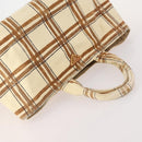 PRADA Canapa Hand Bag Canvas 2 Set Pink Beige Auth 174968-5