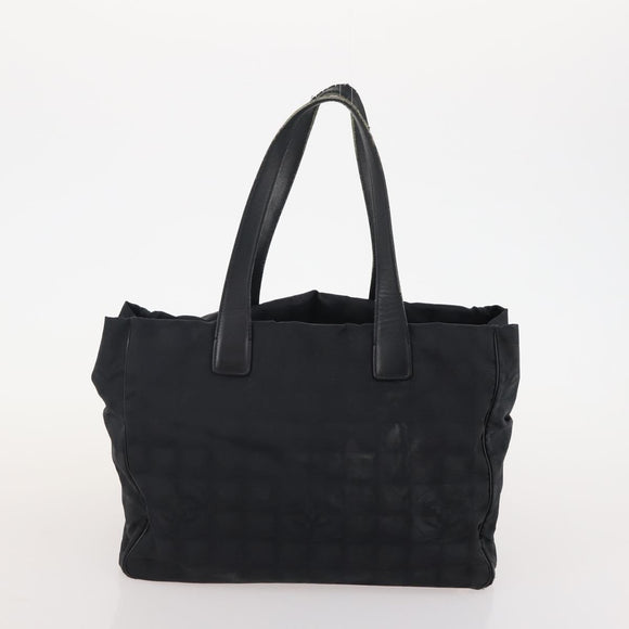 CHANEL New Travel line Tote Bag Nylon 5 Set Beige Black CC Auth 174969