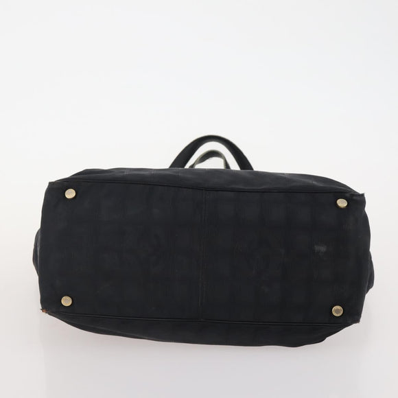 CHANEL New Travel line Tote Bag Nylon 5 Set Beige Black CC Auth 174969