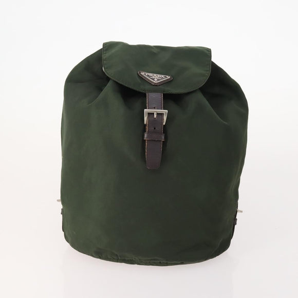 PRADA Backpack Nylon 5 Set Green Black Auth 174970