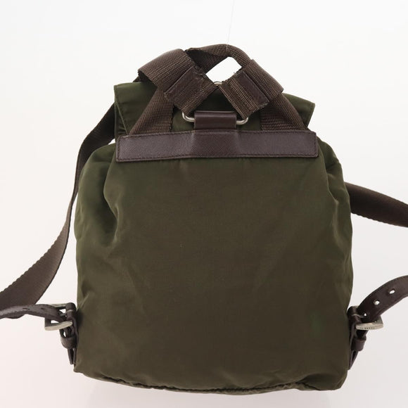 PRADA Backpack Nylon 5 Set Green Black Auth 174970