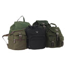 PRADA Backpack Nylon 5 Set Green Black Auth 174970-1