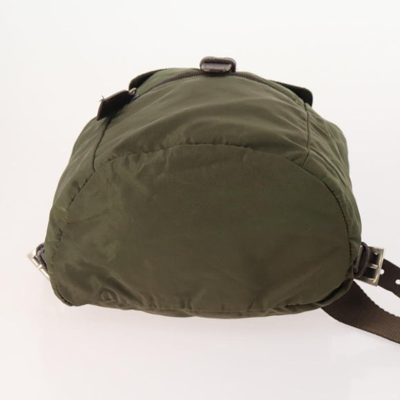 PRADA Backpack Nylon 5 Set Green Black Auth 174970