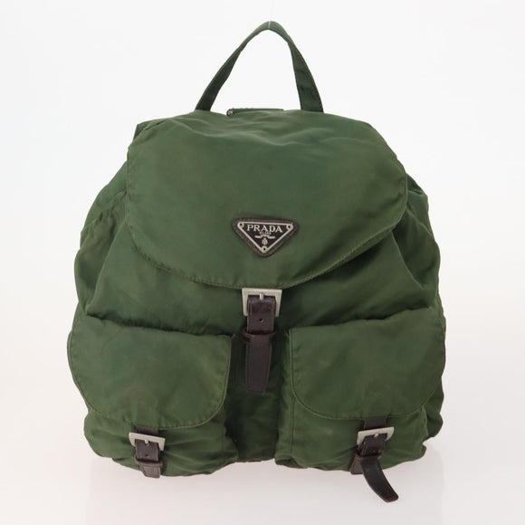 PRADA Backpack Nylon 5 Set Green Black Auth 174970