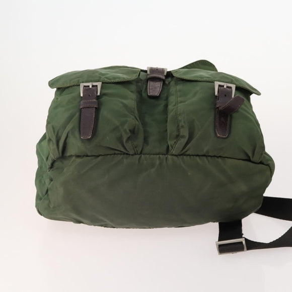 PRADA Backpack Nylon 5 Set Green Black Auth 174970