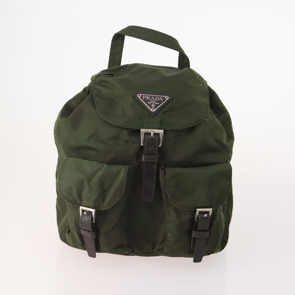 PRADA Backpack Nylon 5 Set Green Black Auth 174970