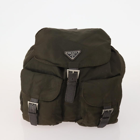 PRADA Backpack Nylon 5 Set Green Beige blue Auth 174972