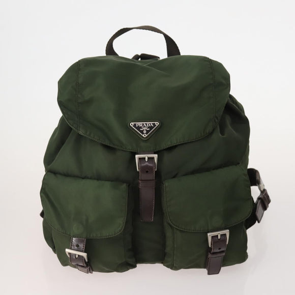 PRADA Backpack Nylon 5 Set Green Beige blue Auth 174972