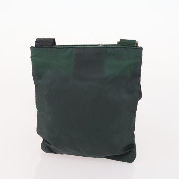 PRADA Shoulder Bag Nylon Velour 4 Set Black Green Auth 174976