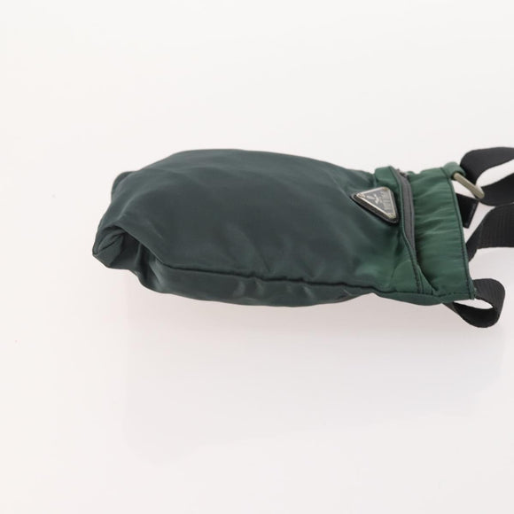 PRADA Shoulder Bag Nylon Velour 4 Set Black Green Auth 174976
