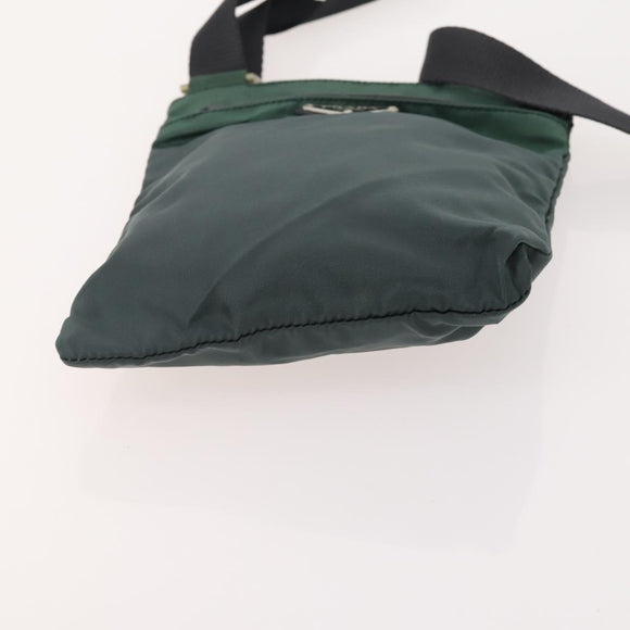 PRADA Shoulder Bag Nylon Velour 4 Set Black Green Auth 174976