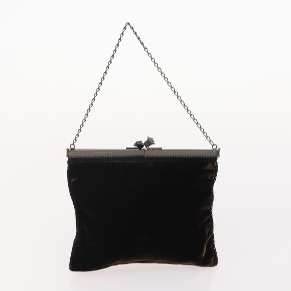 PRADA Shoulder Bag Nylon Velour 4 Set Black Green Auth 174976