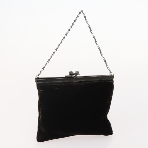 PRADA Shoulder Bag Nylon Velour 4 Set Black Green Auth 174976