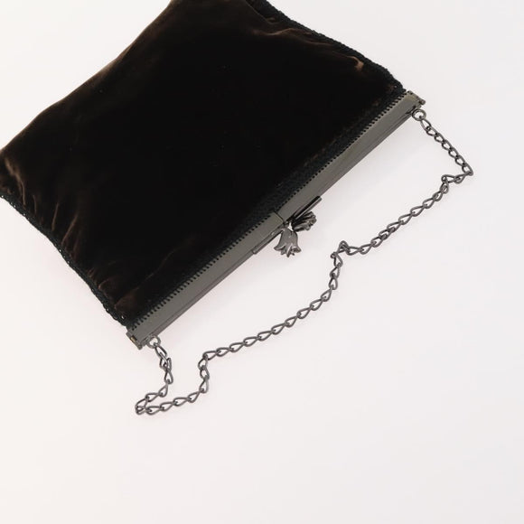 PRADA Shoulder Bag Nylon Velour 4 Set Black Green Auth 174976
