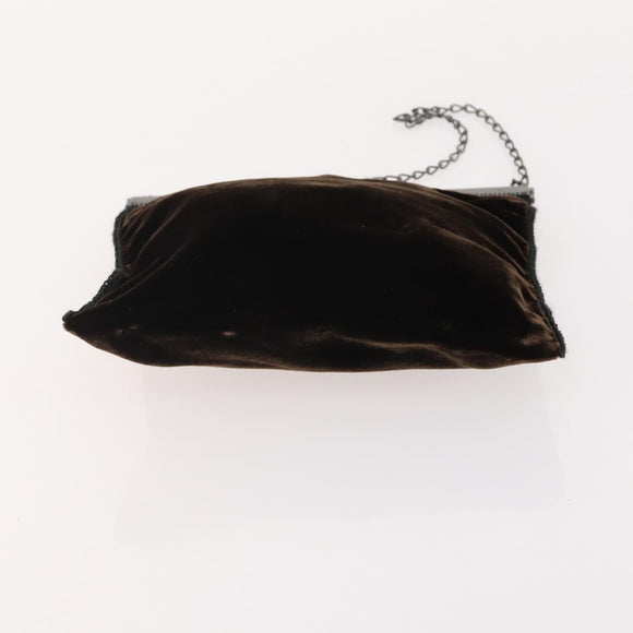 PRADA Shoulder Bag Nylon Velour 4 Set Black Green Auth 174976