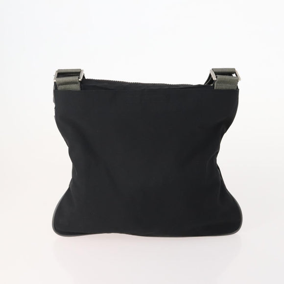 PRADA Shoulder Bag Nylon Velour 4 Set Black Green Auth 174976