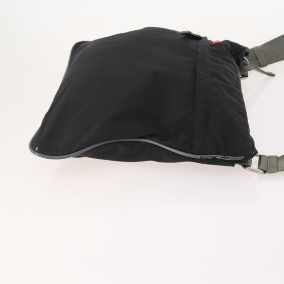 PRADA Shoulder Bag Nylon Velour 4 Set Black Green Auth 174976