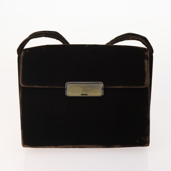 PRADA Shoulder Bag Nylon Velour 4 Set Black Green Auth 174976
