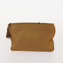PRADA Pouch Nylon Leather 5 Set Black Yellow Brown Auth 174977-20