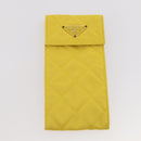 PRADA Pouch Nylon Leather 5 Set Black Yellow Brown Auth 174977-2