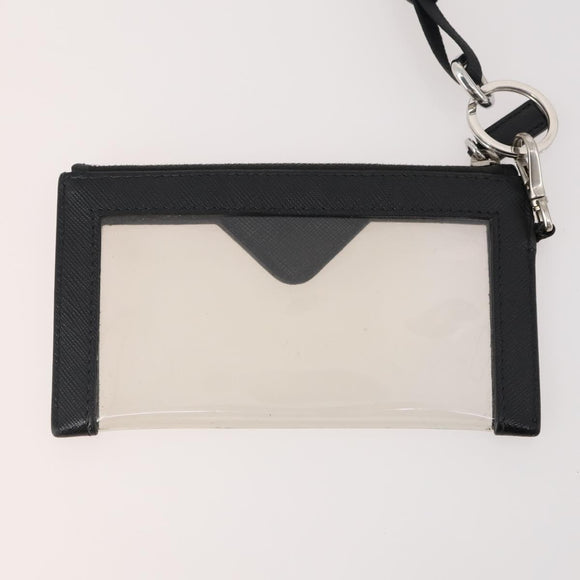PRADA Pouch Nylon Leather 5 Set Black Yellow Brown Auth 174977