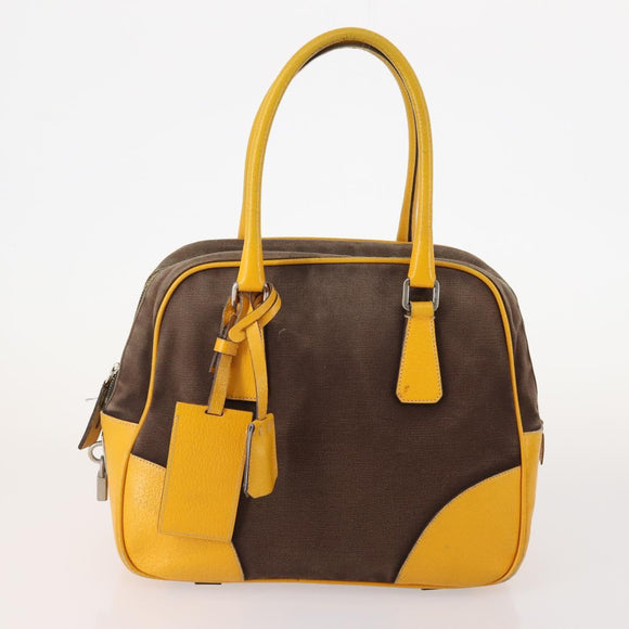 PRADA Shoulder Bag Canvas Leather 5 Set Black White Brown Auth 174978