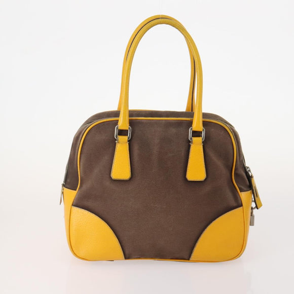 PRADA Shoulder Bag Canvas Leather 5 Set Black White Brown Auth 174978
