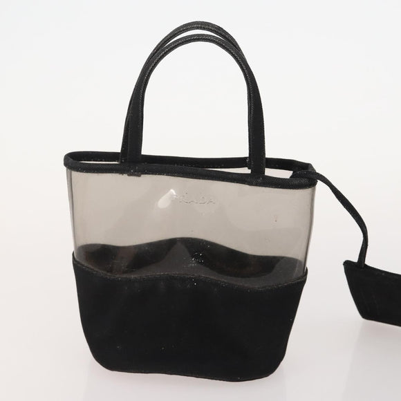 PRADA Shoulder Bag Canvas Leather 5 Set Black White Brown Auth 174978