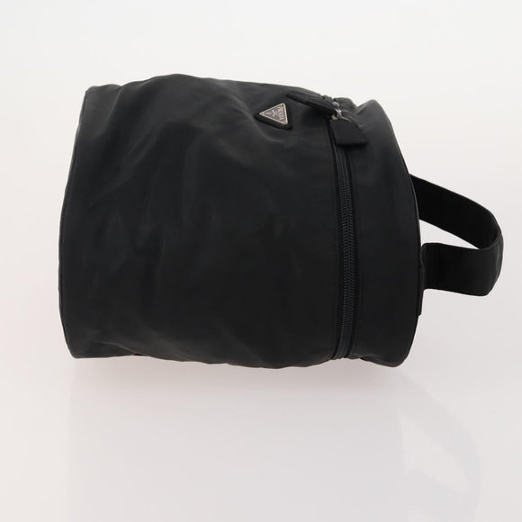 PRADA Vanity Hand Bag Nylon 4 Set Black Red Auth 174980