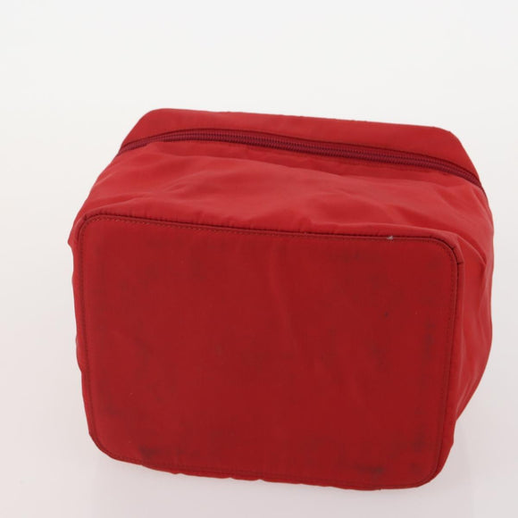 PRADA Vanity Hand Bag Nylon 4 Set Black Red Auth 174980