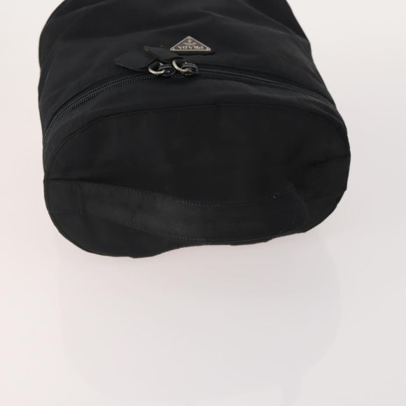PRADA Vanity Hand Bag Nylon 4 Set Black Red Auth 174980