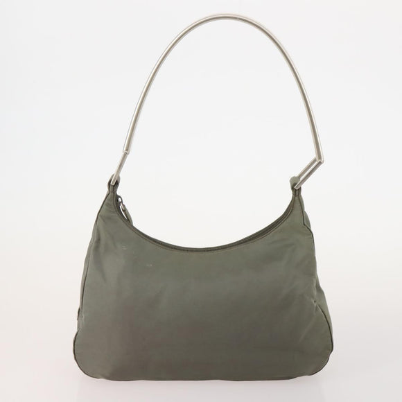 PRADA Hand Bag Nylon 5 Set Beige Green Auth 174981