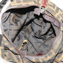 FENDI Pecan Canvas Hand Bag 5 Set Brown Black Auth 174984-13