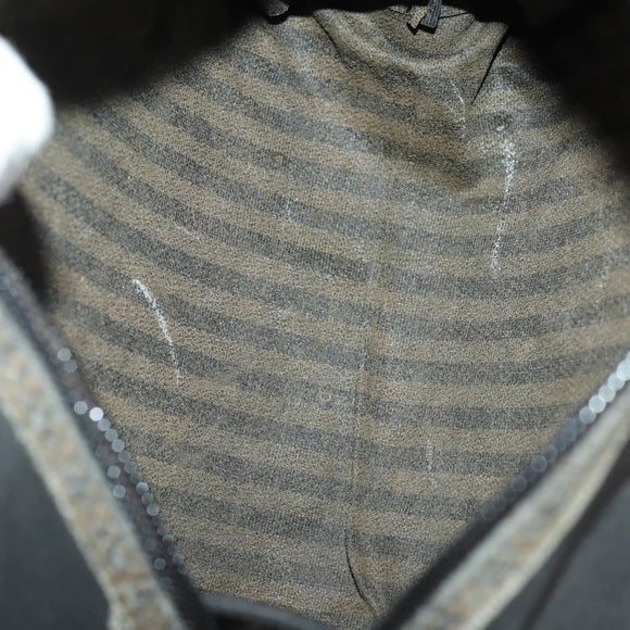 FENDI Pecan Canvas Hand Bag 5 Set Brown Black Auth 174984